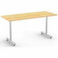 Special-T Table, Metallic Sand Base, 24inWx60inLx29inH, Crema Maple SCTKING2460SCM